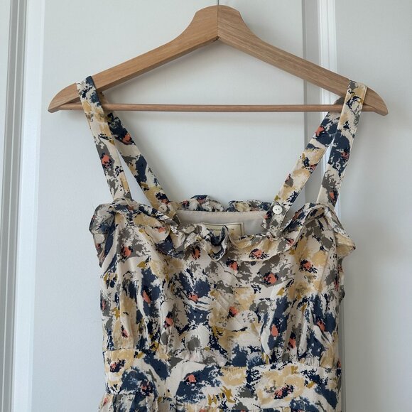 Anthropologie Moulinette Soeurs Hydrangea Petals Silk Maxi Dress Size 6 - Picture 4 of 11